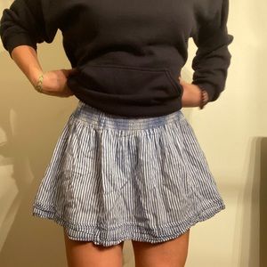 Super cute mini skirt with blue/white stripes